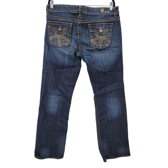 Kut From The Kloth Womens So Low Jeans Sz14 Dark Wash Bootcut Bling Pockets - Picture 10 of 16